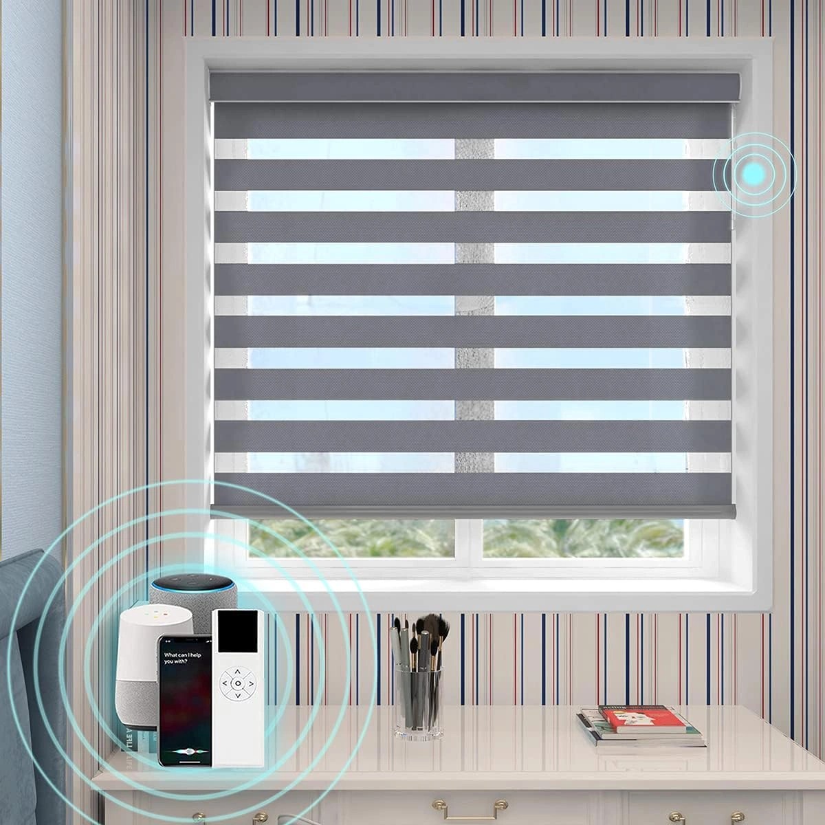 HiLADUO Motorized Zebra Blinds Zigbee compatibility