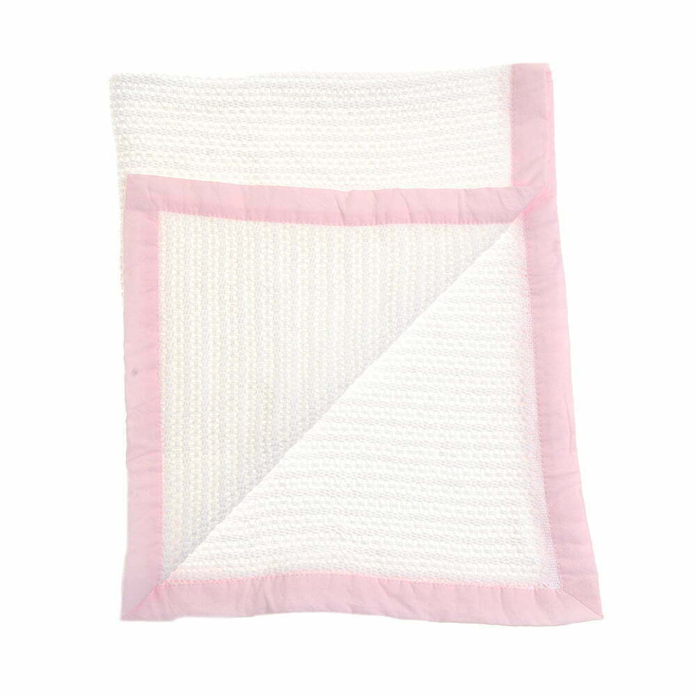 Super Soft Cotton Pink Cellular Blanket for Baby Girls Ziggle
