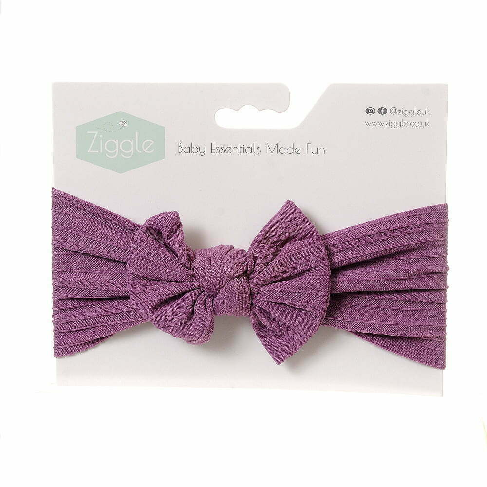 Lilac Top Bow Turban Baby Headband Ziggle