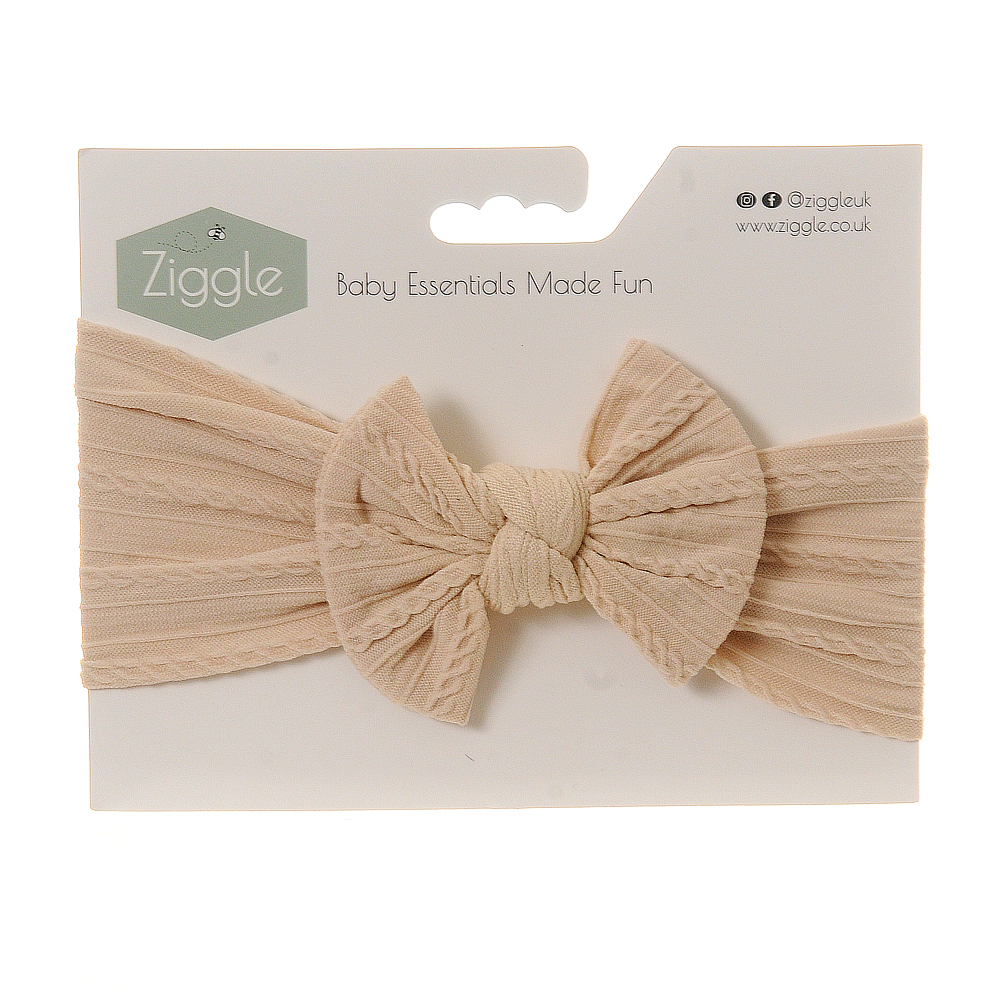 Cream Top Bow Turban Baby Headband Ziggle