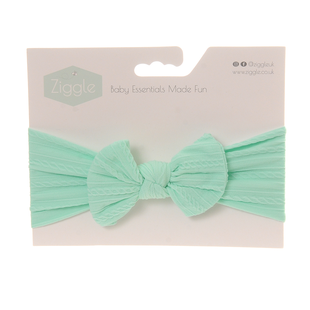 Mint Top Bow Turban Baby Headband Ziggle