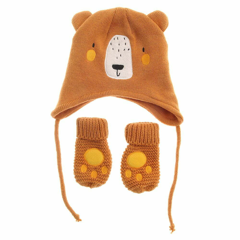 Brown Bear Hat and Mittens for Babies + Toddlers Ziggle