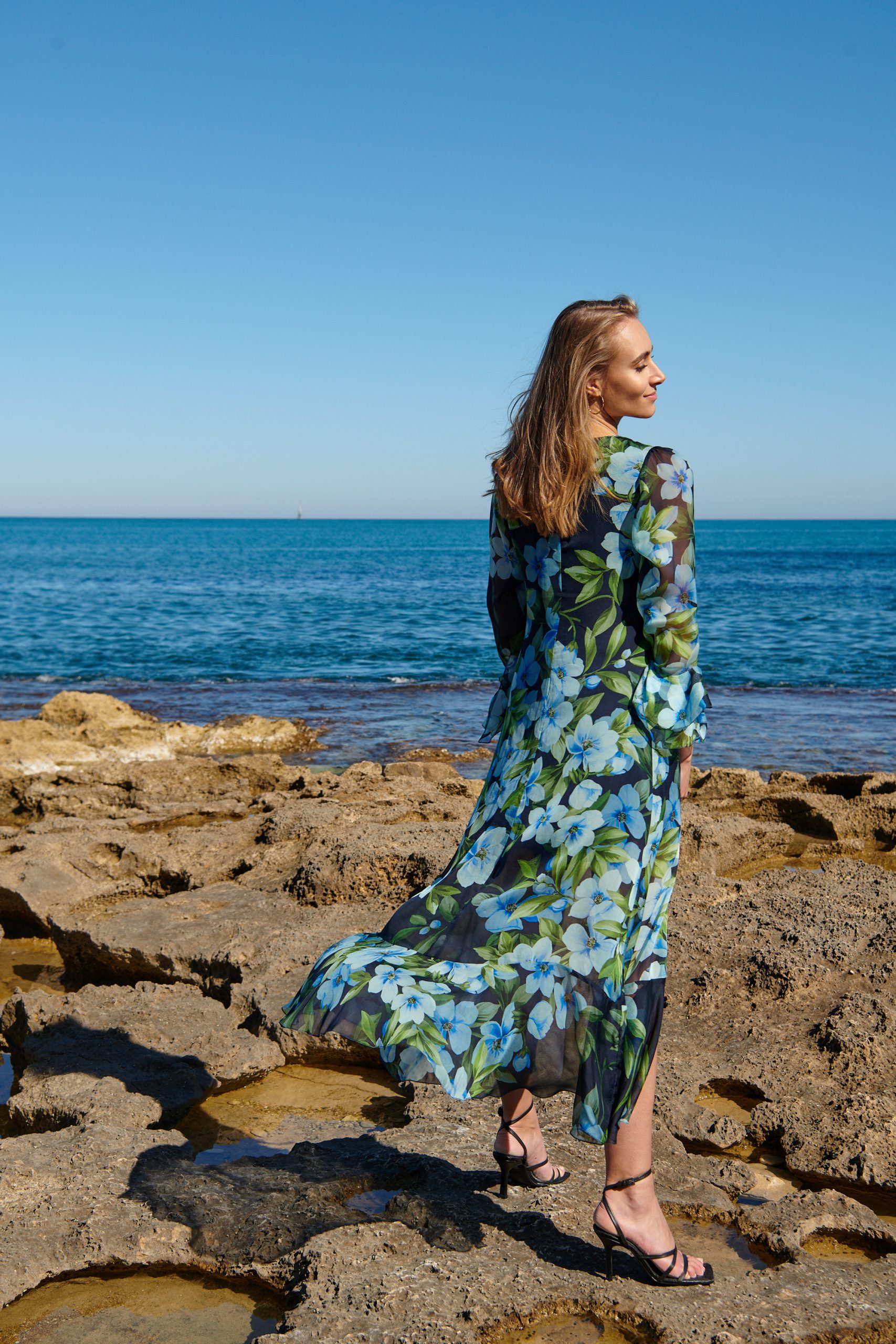 Blue silk dress ZIIAS