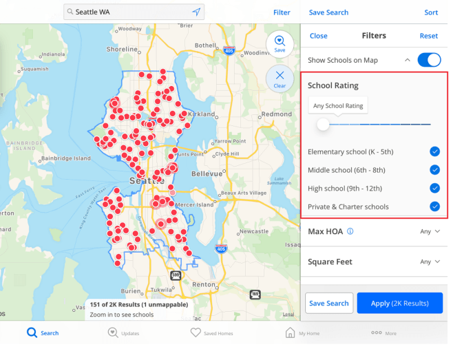 Can I search by school district? (iPad) Zillow Help Center