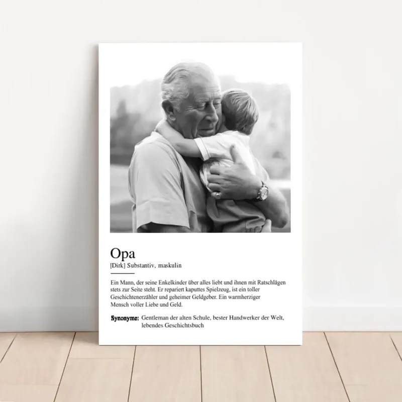 Personalisierte Leinwand "Definition Opa" Zimeo Deutschland