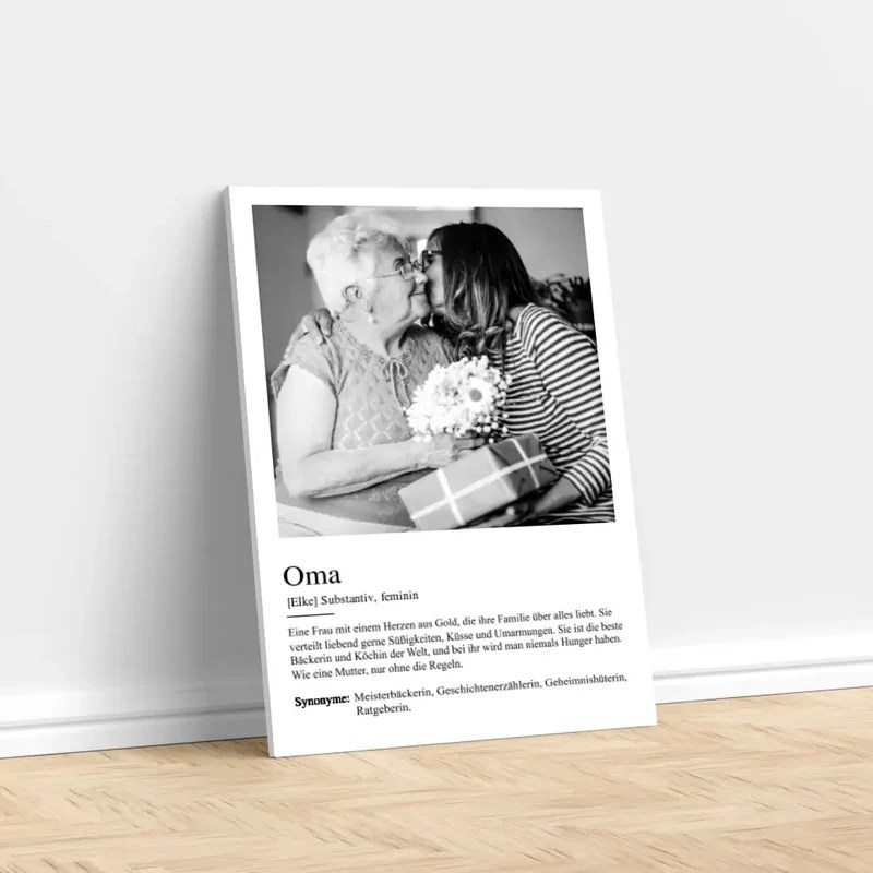Personalisierte Leinwand "Definition Oma" Zimeo Deutschland
