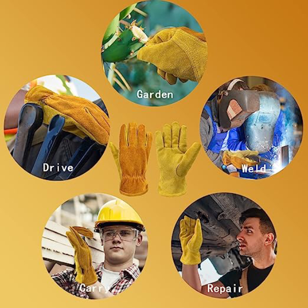 MUSTARD YELLOW LEATHER GLOVES WITH COTTON Zion Creative