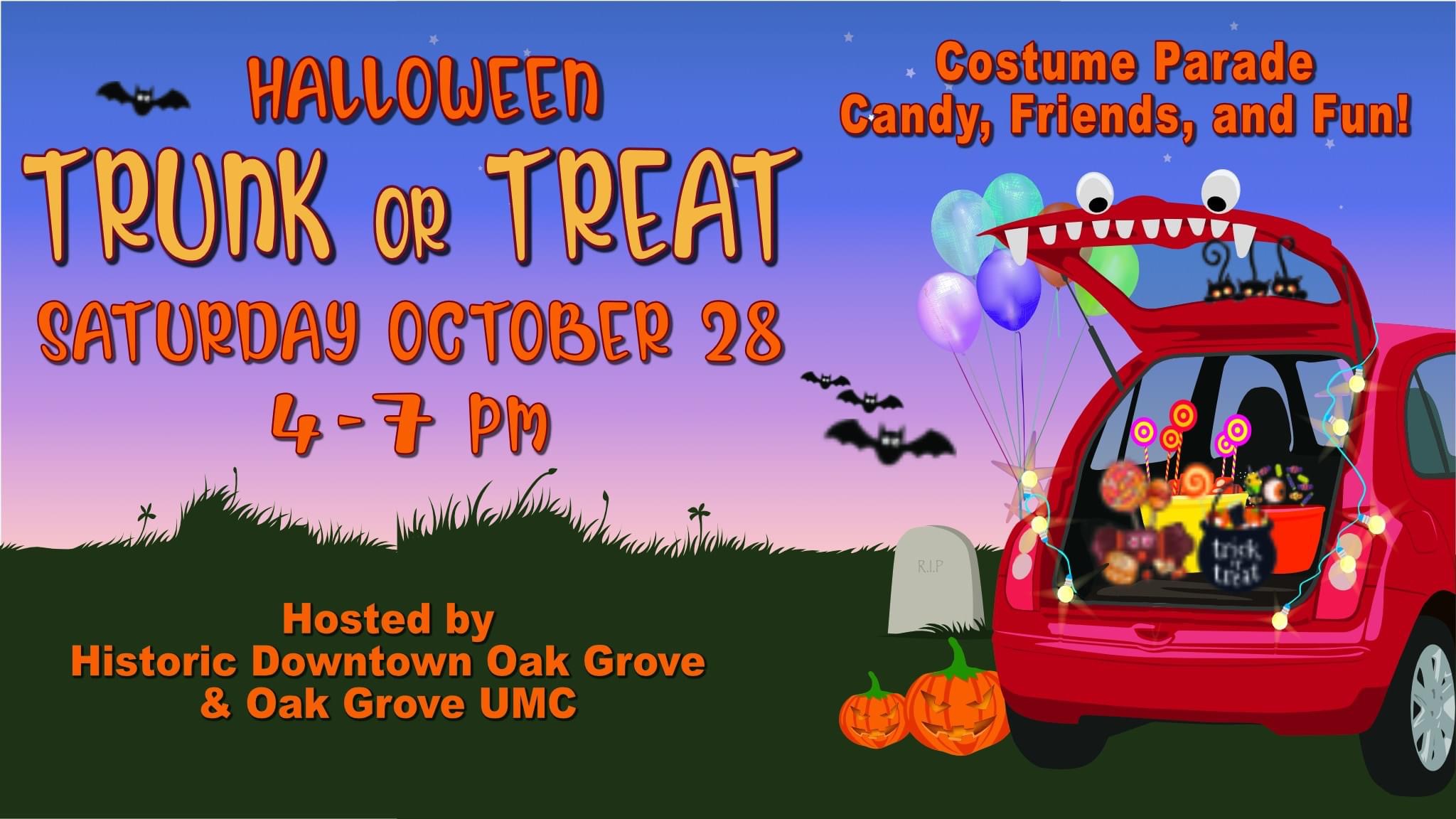 Trunk or Treat in Oak Grove! Zip and a Mile