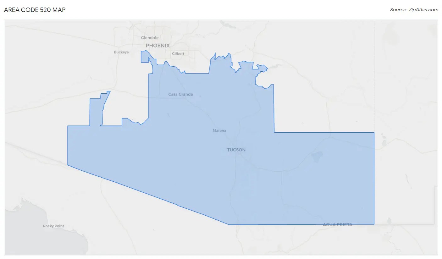 520 Area Code Zip Atlas