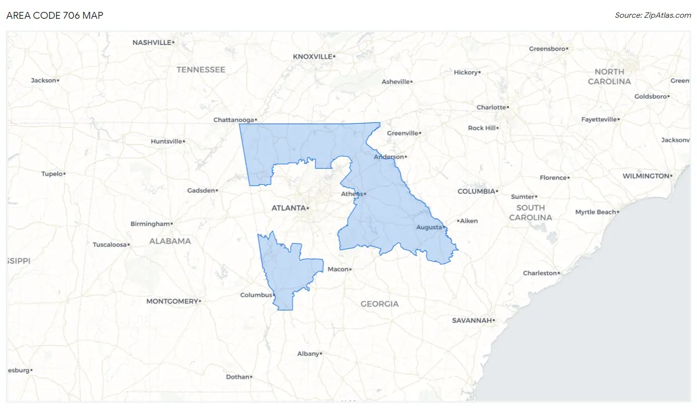706 Area Code Area Code 706 Demographics in 2024 Zip Atlas