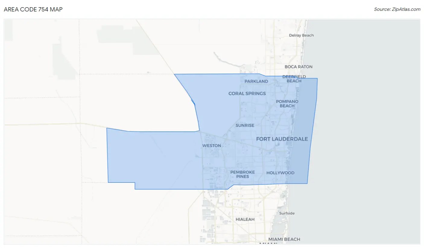754 Area Code | Zip Atlas