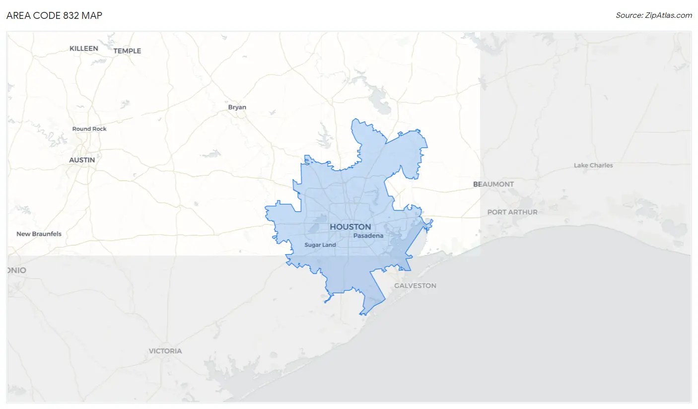 832 Area Code Zip Atlas