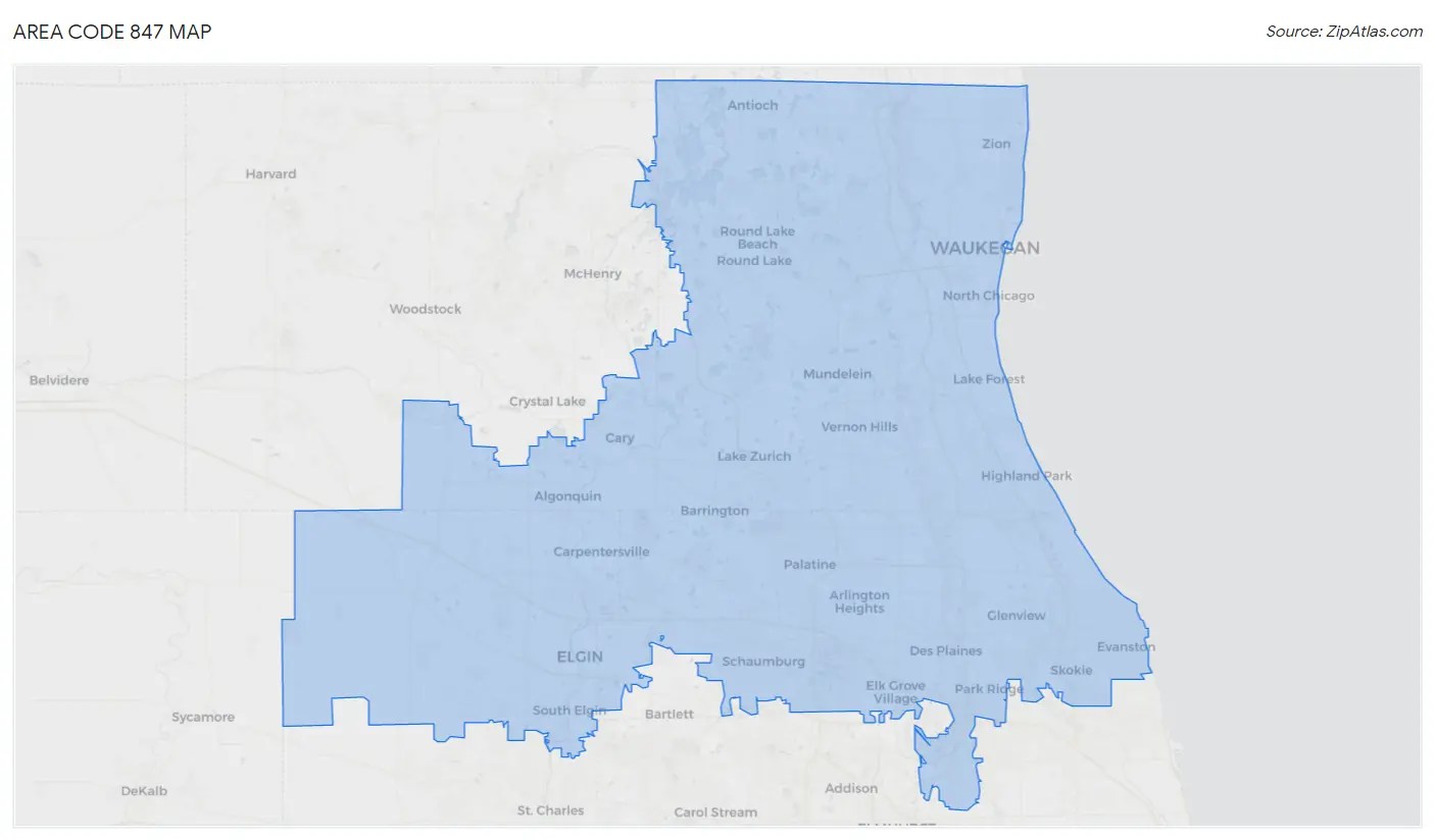 847 Area Code Zip Atlas