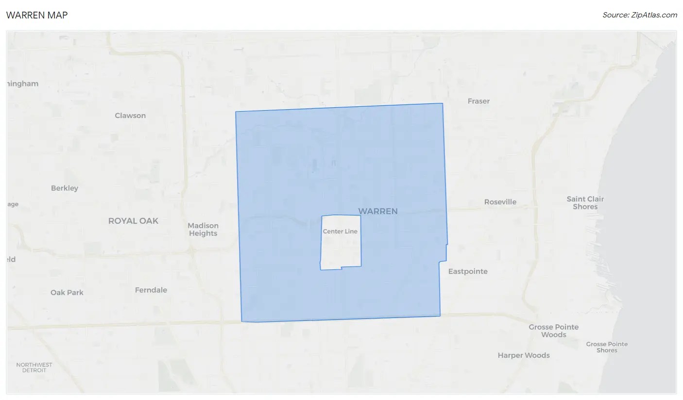 Warren, MI Zip Atlas