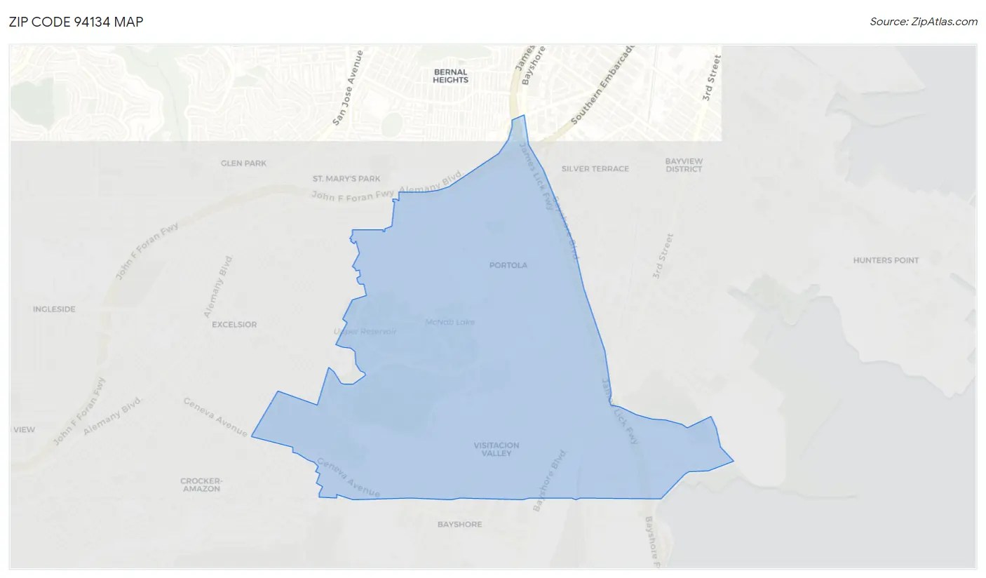 94134 Zip Code Zip Code 94134 Demographics in 2024 Zip Atlas