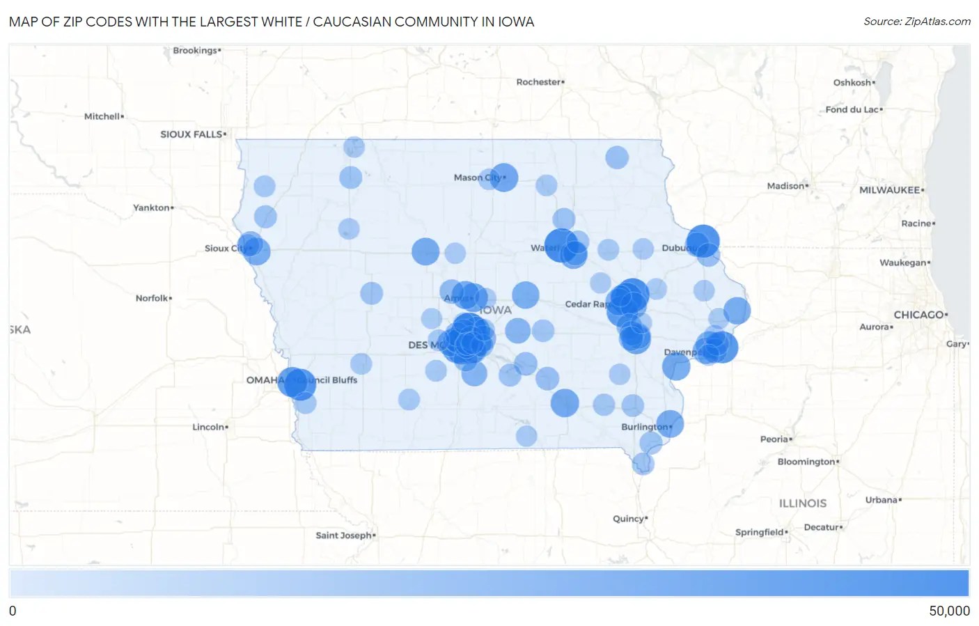 Largest White / Caucasian Community in Iowa by Zip Code in 2024 Zip Atlas