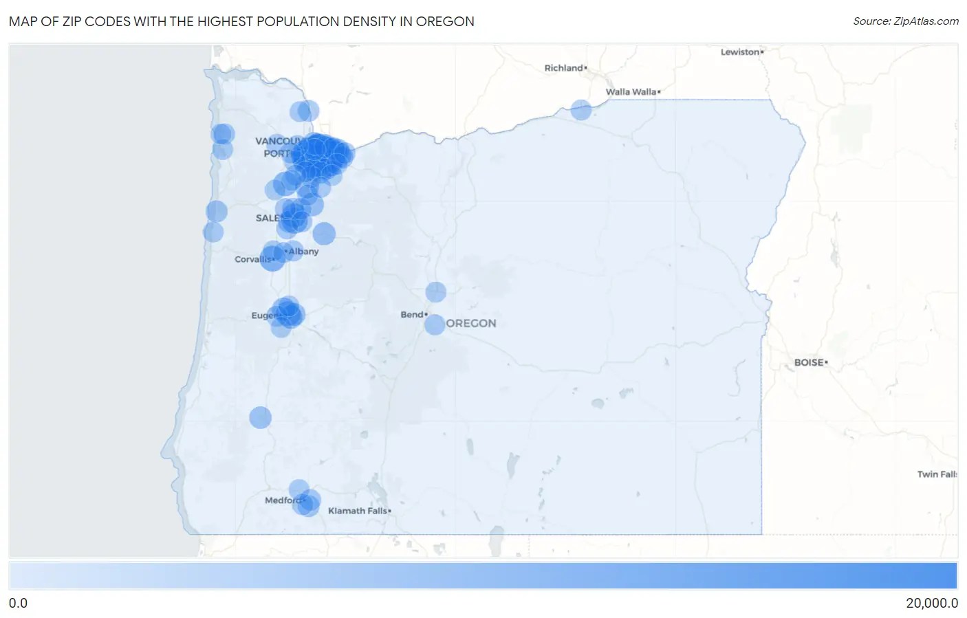 Highest Population Density in Oregon by Zip Code Zip Atlas