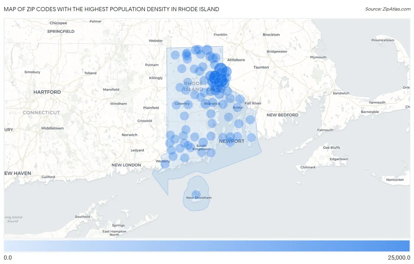 Highest Population Density in Rhode Island by Zip Code 2024 Zip Atlas