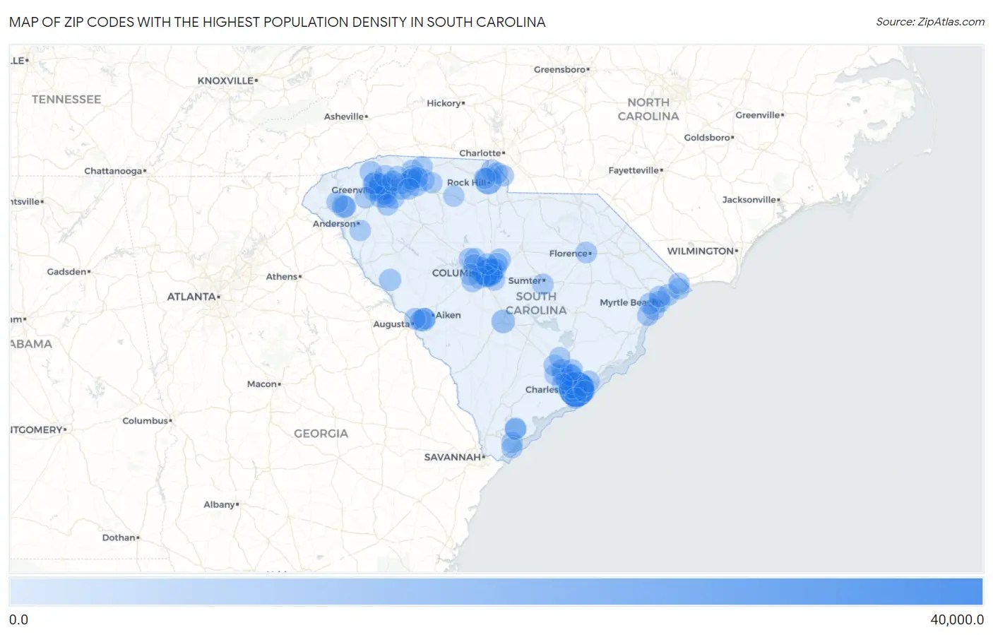 Highest Population Density in South Carolina by Zip Code Zip Atlas