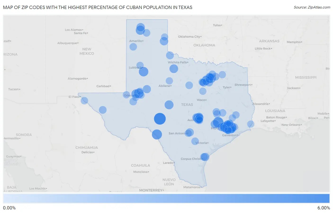 Percentage of Cuban Population in Texas by Zip Code Zip Atlas