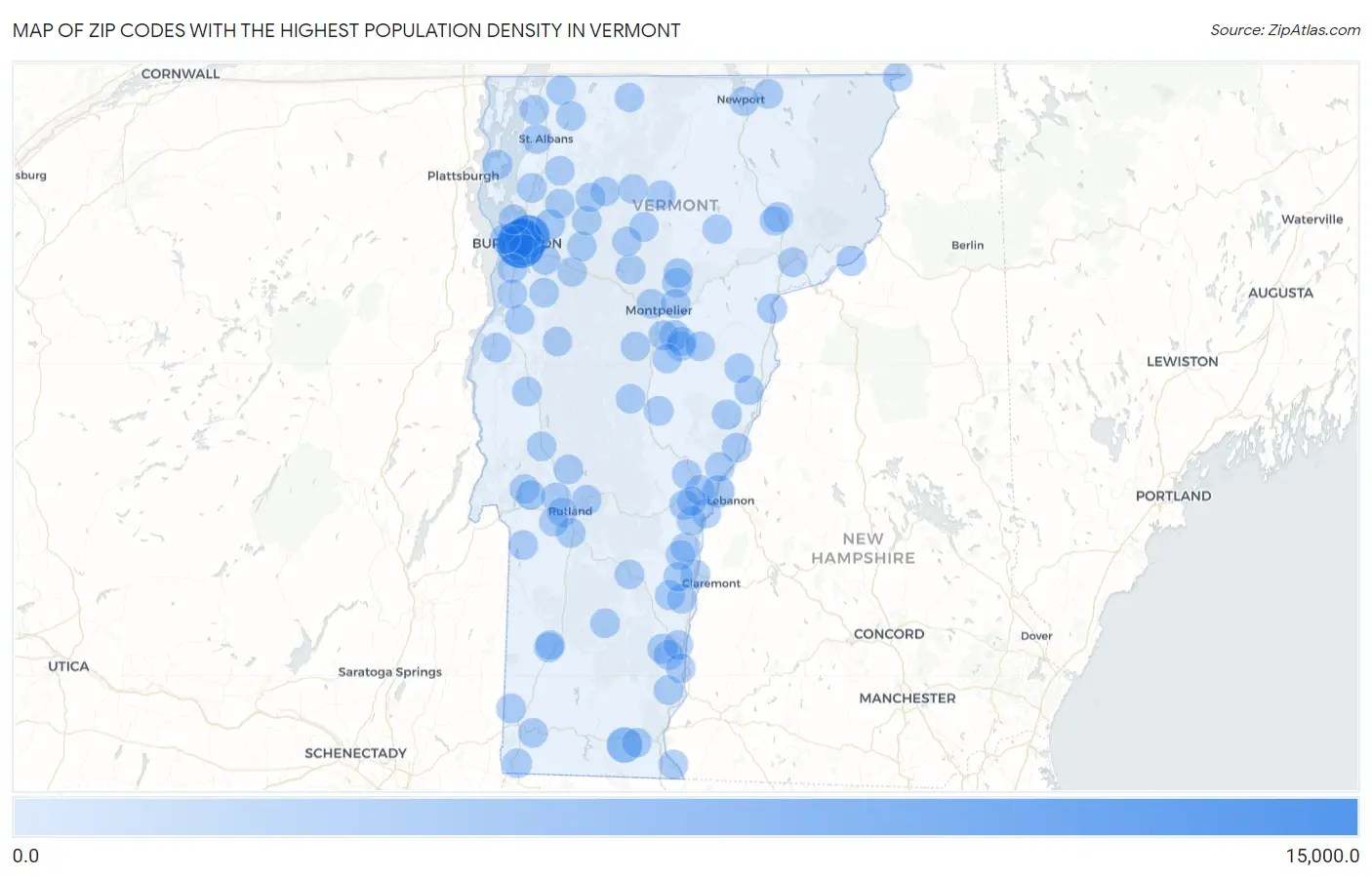 Highest Population Density in Vermont by Zip Code Zip Atlas
