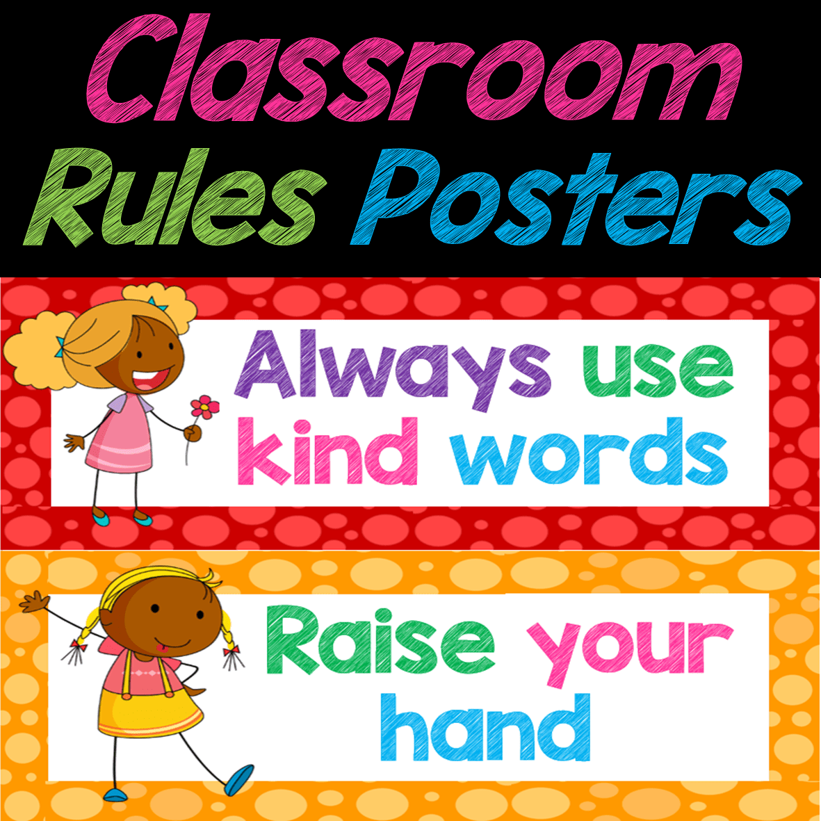 Classroom Rules Posters, Flashcards, Decor- Editable PPT | Back To