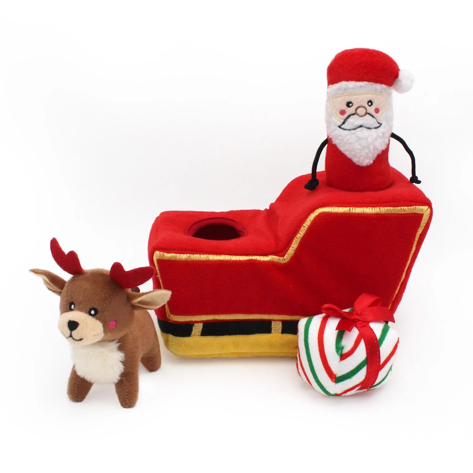 Holiday Burrow® Santa’s Sleigh ZippyPaws