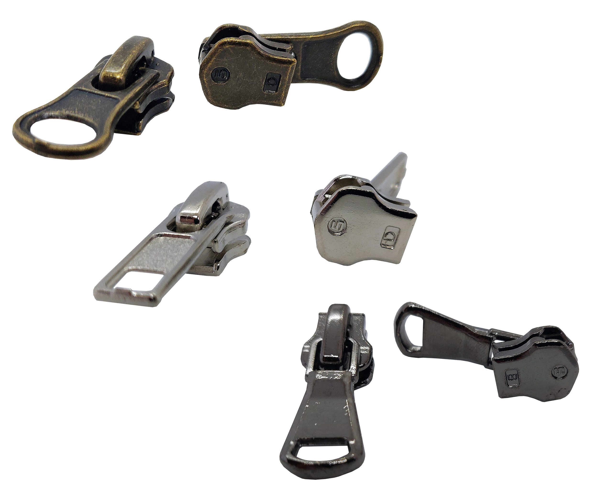 Pullers For Metal Zips Size 5 Dev Zip and Bobs