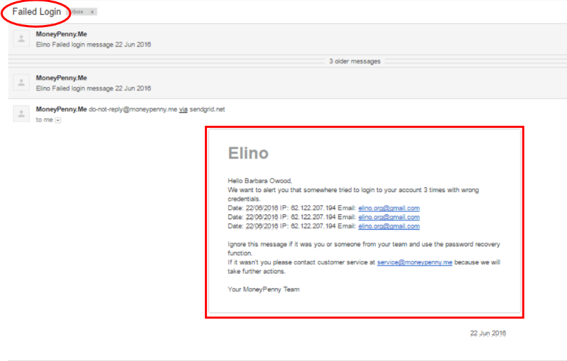 Email Notification after Failed Attempts to Log in Zistemo Knowledge Base