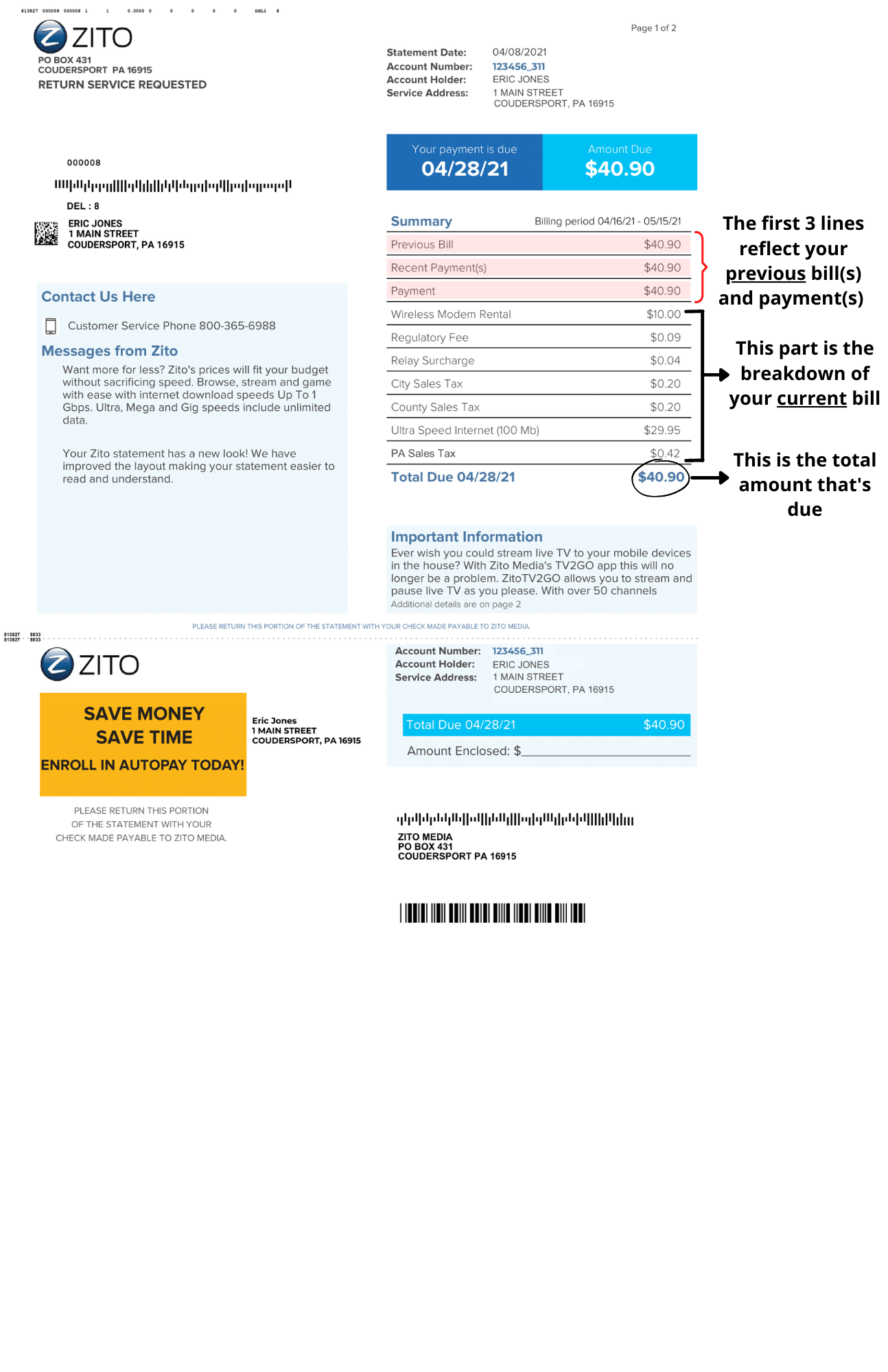 New Bill Format Zito Media