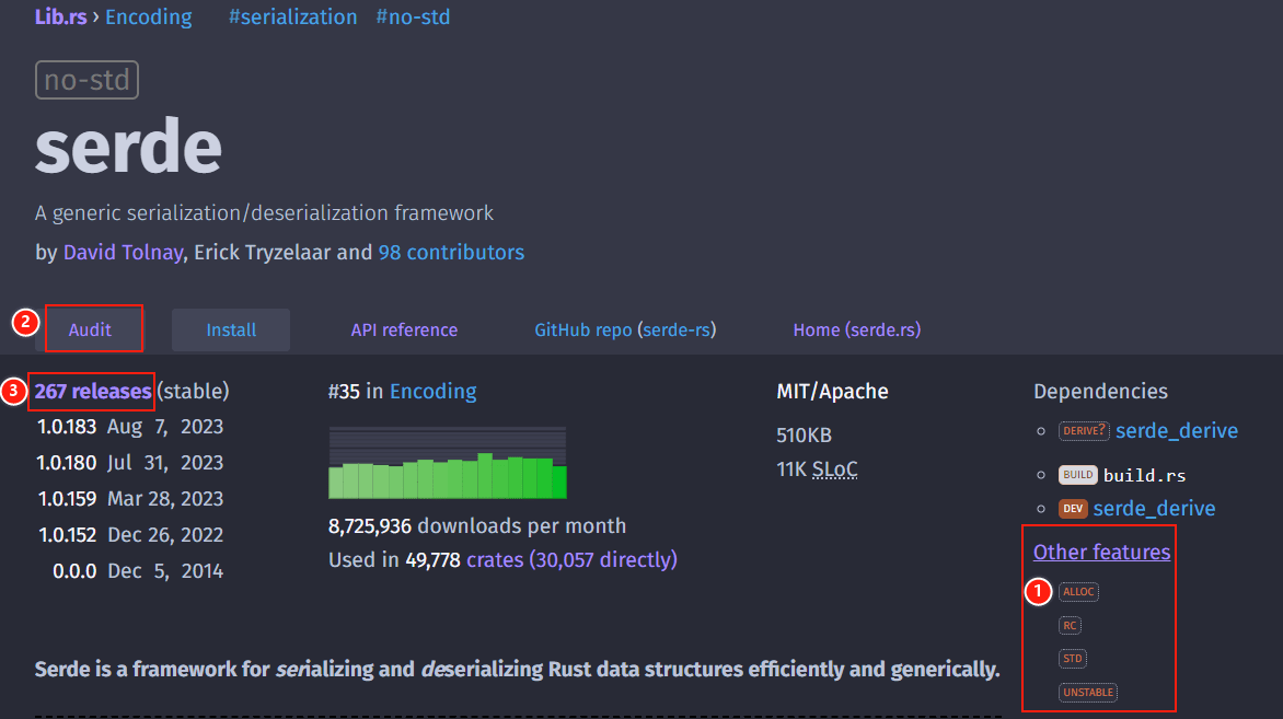 lib.rs 网站新功能一览 Rust语言中文社区