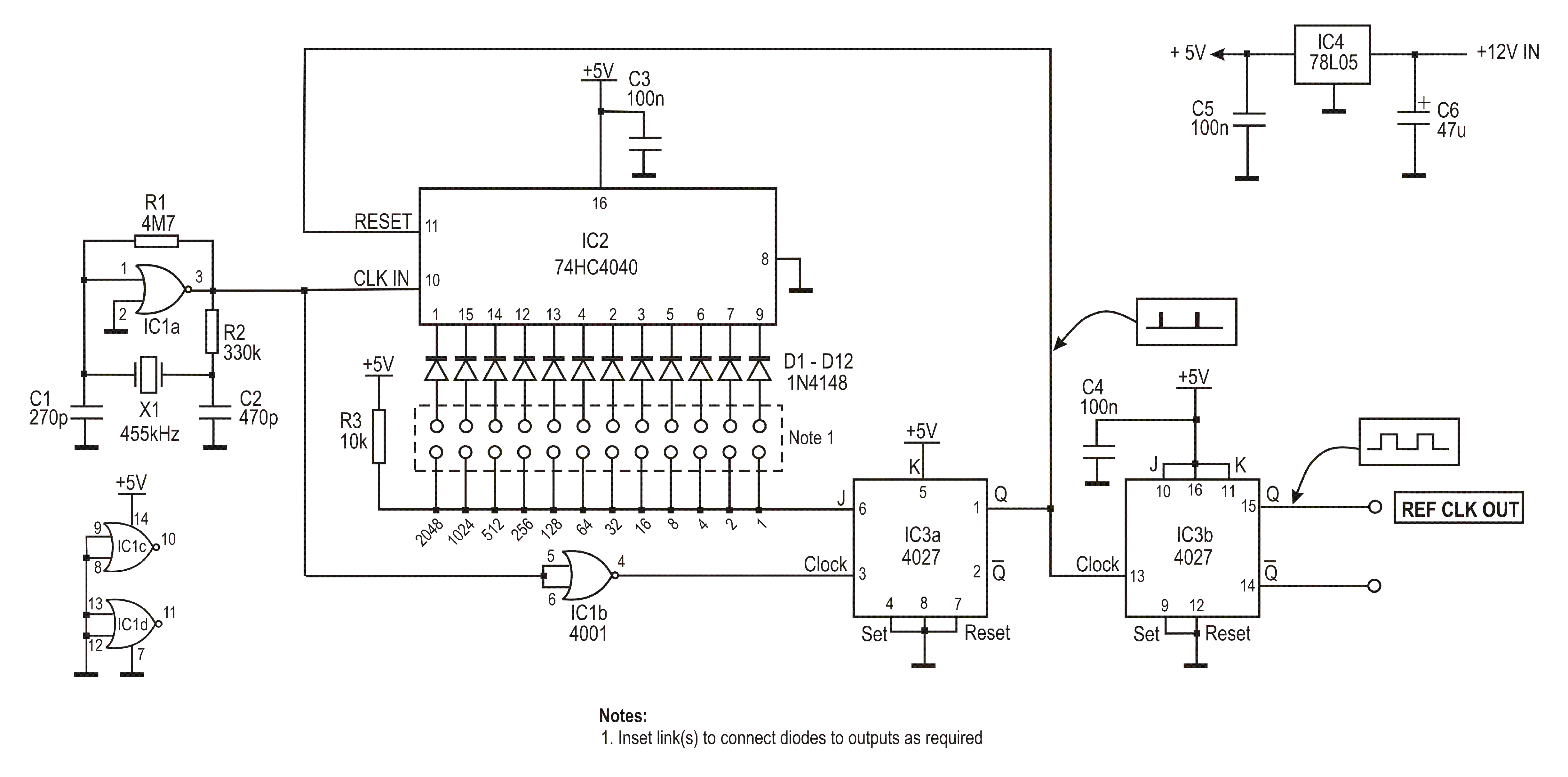 Cd4040 схема включения