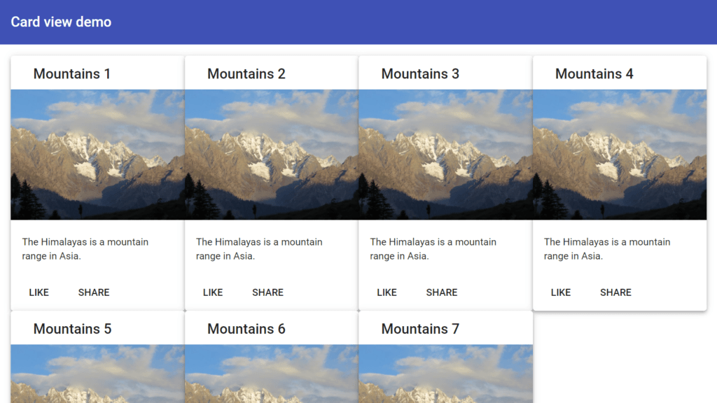 Create a responsive card grid in Angular using Flex Layout Zoaib Khan