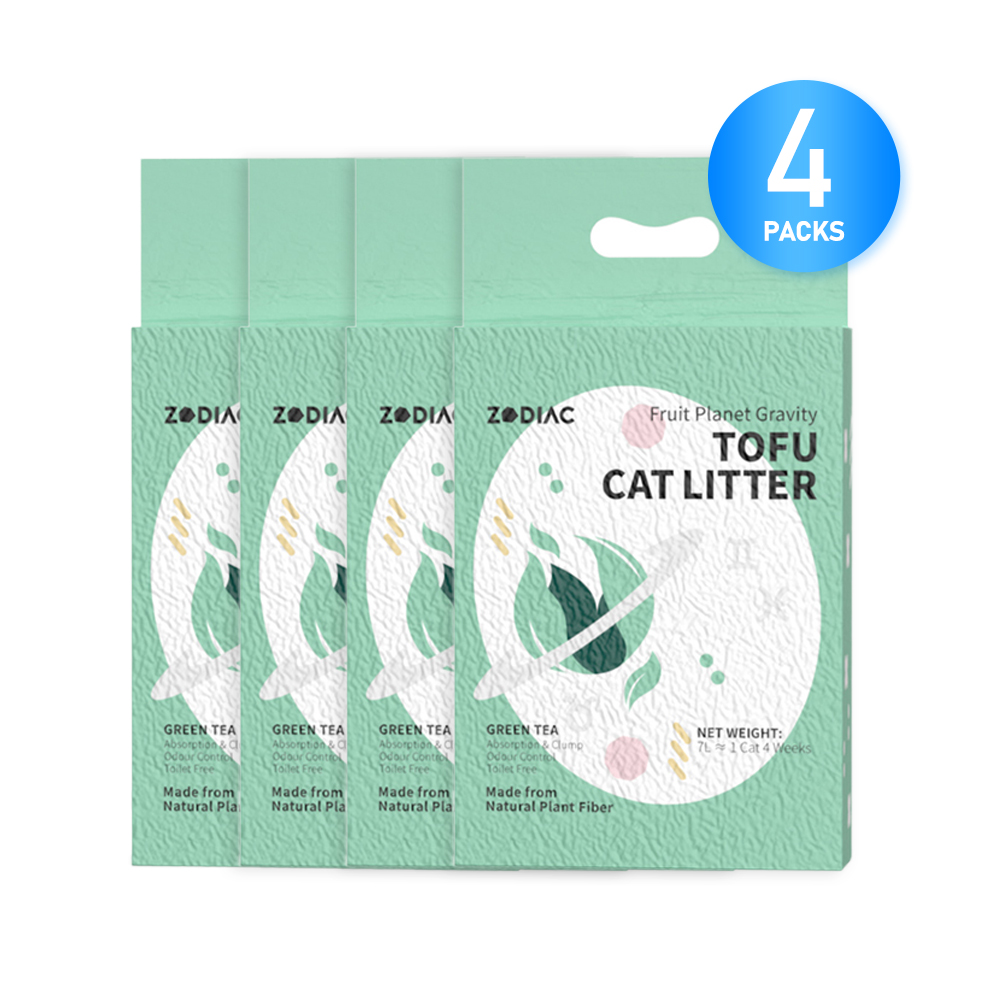 Plant Fibre Fruity Tofu Green Tea 28L Cat Litter Zodiac Au