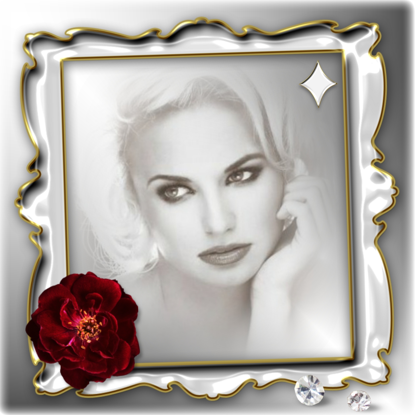 Elizabeth's PICTURE FRAMES 🖼 1/2 Picture Frame Red Rose Elizabeth