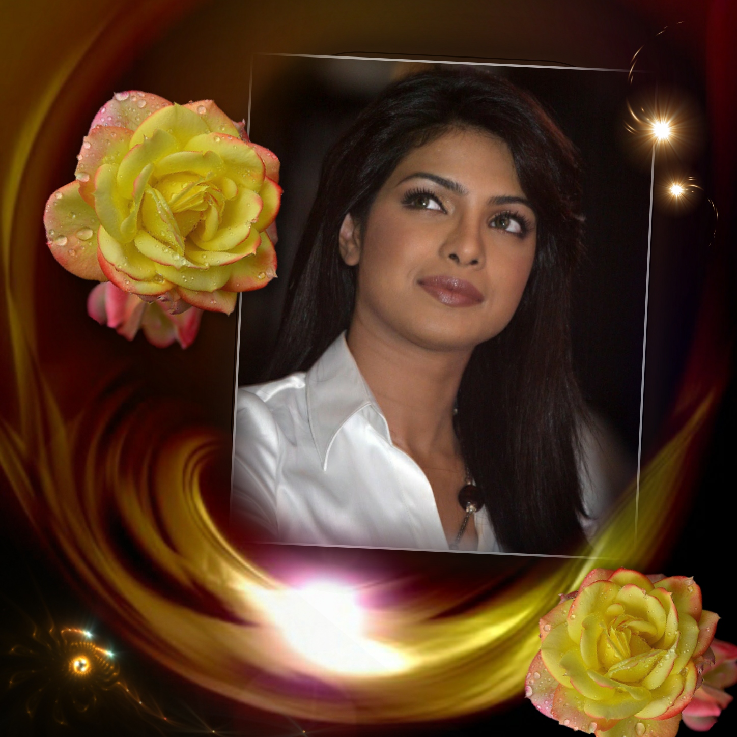 Elizabeth's ABSTRACT 🎆 1/3 Abstract Swirl Yellow Rose Elizabeth