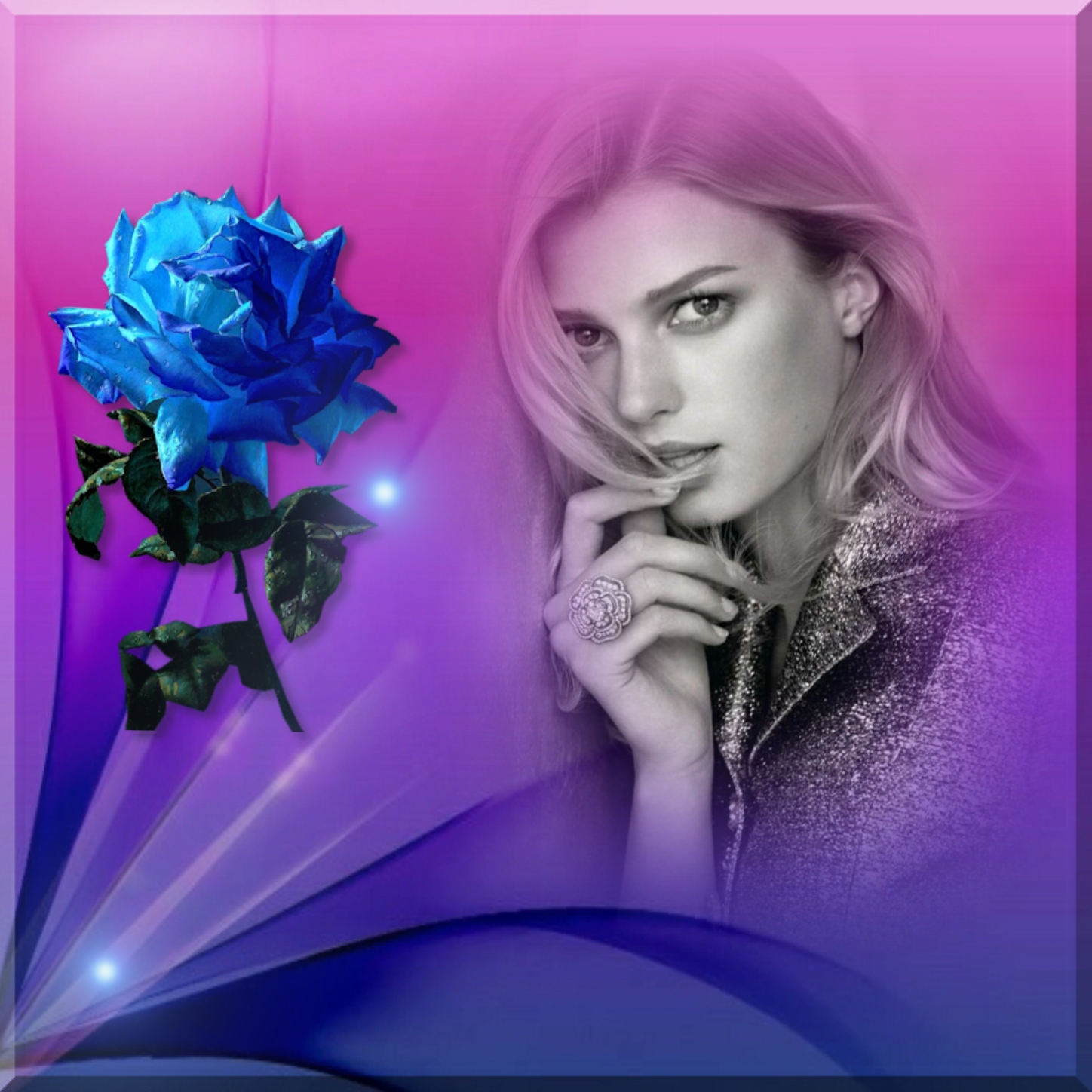 Elizabeth's ABSTRACT 🌌 2/3 Abstract Swirl Blue Rose Elizabeth