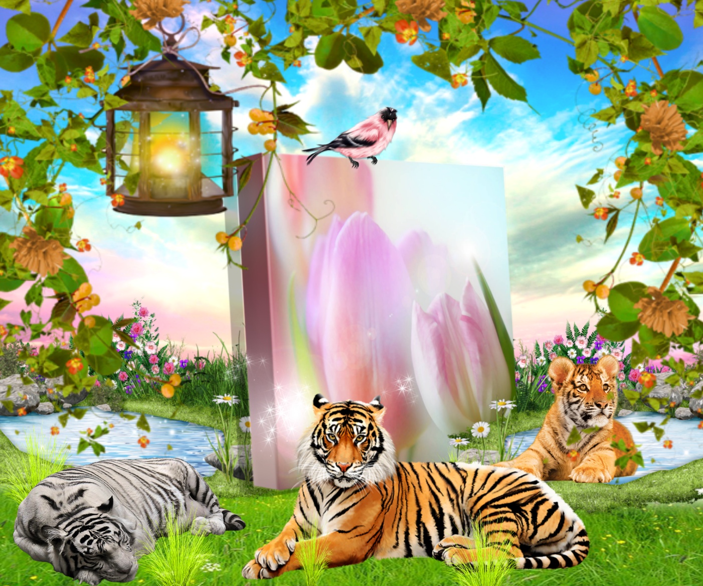 It'sMichelle's Wildlife Frames Beautiful Tigers in Nature Tigers