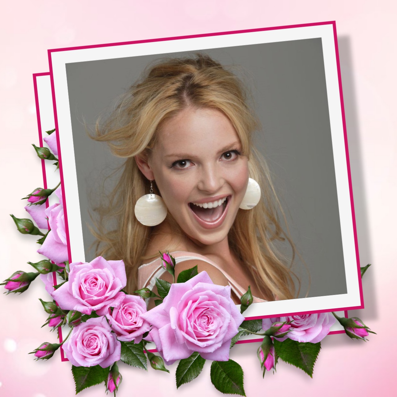 Elizabeth's PICTURE FRAMES 🖼 2/2 Picture Frame Pink Rose Floral Fun