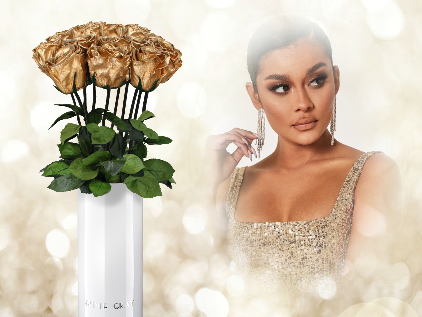 Jezebel64's Floral Bouquet Have A Great Day Thinking Of You Gold Rose