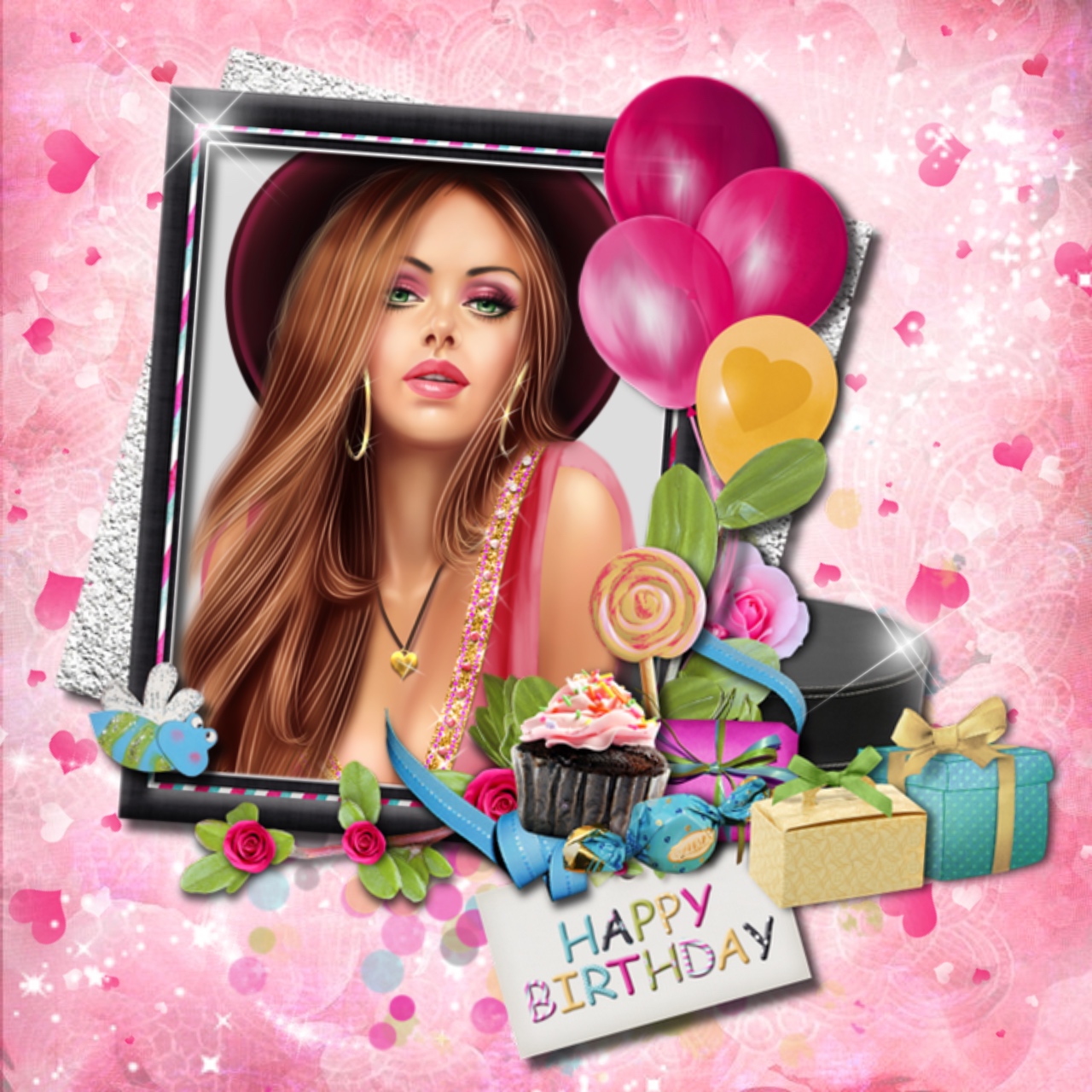 Nette's Birthday / congratulations Frame 🎉🎁 Happy birthday 2018