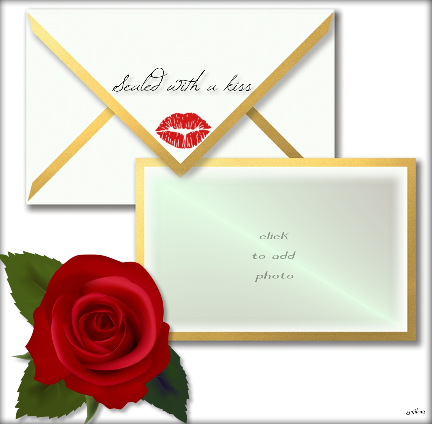 smilam's I Love You Frames Love Frames Sealed With a Kiss, letter