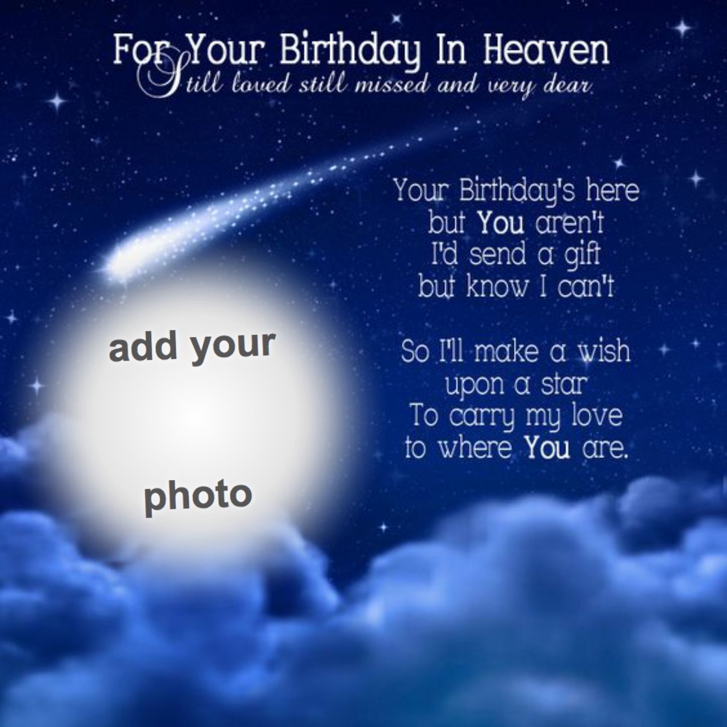 wecho47's Missing You Frames 2017 December happy birthday in heaven