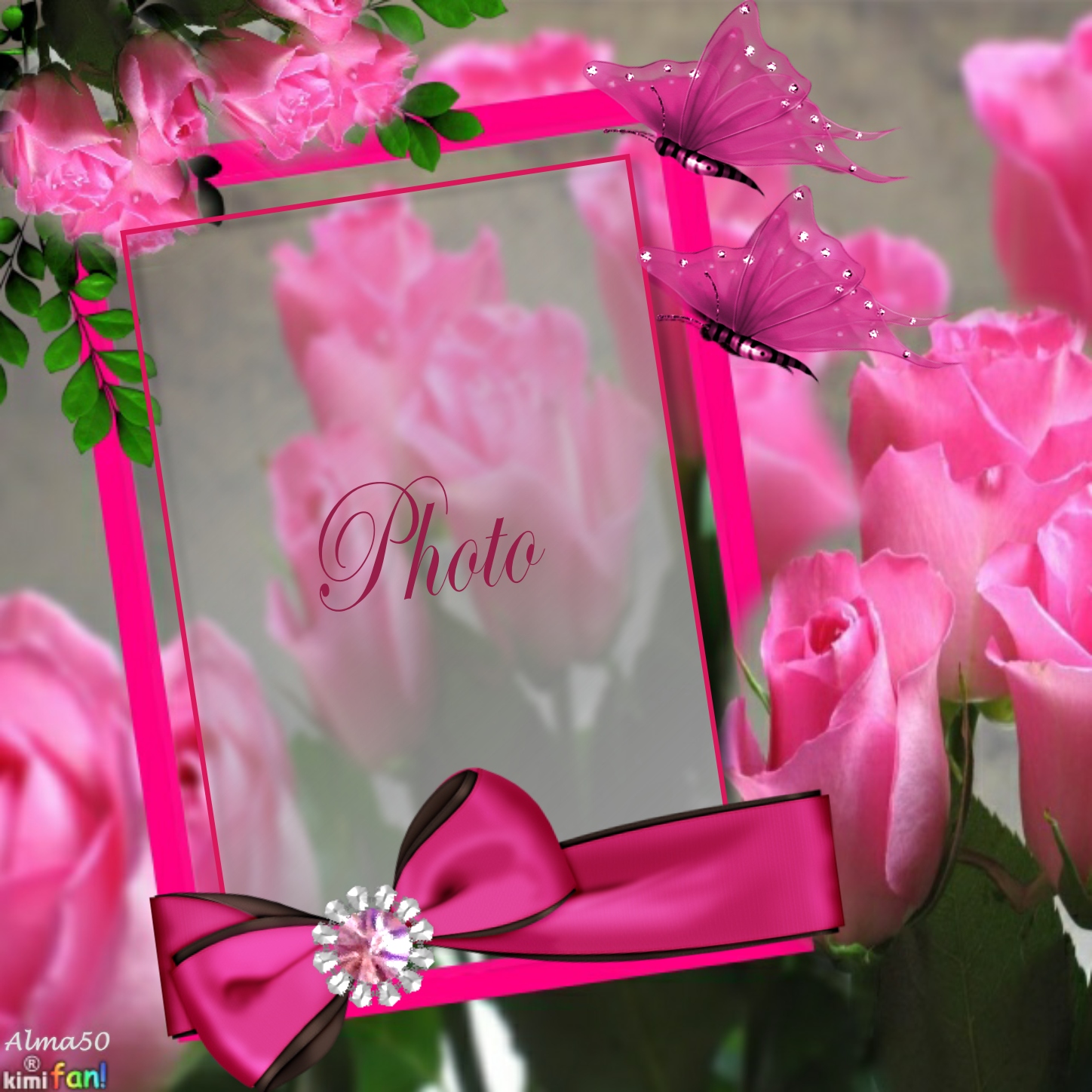 alma50's Picture Frames 2010 May Pink Roses Frame2 Alma50 picture