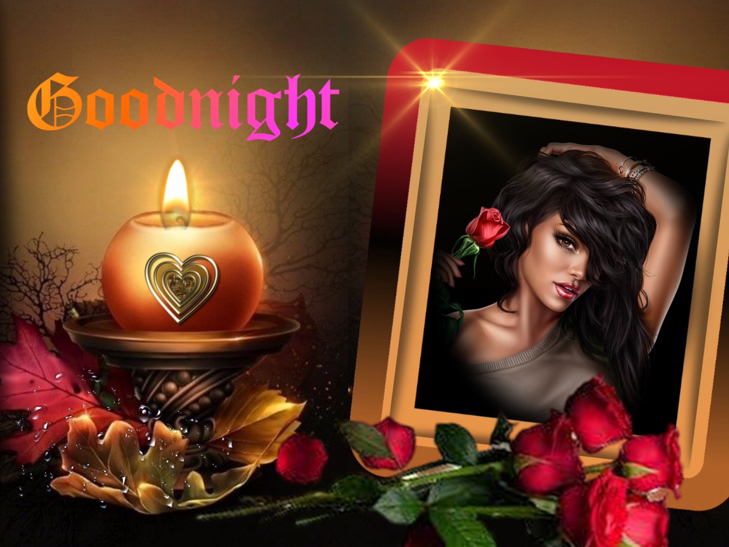 Wienie Coppen's Flowers,Goodnight,Sunset candle goodnight roses
