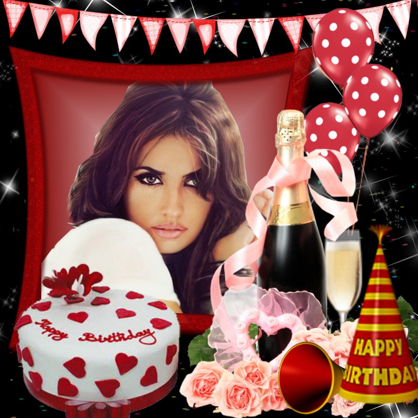 Nette's Birthday / congratulations Frame 🎉🎁 Birthday Wishes Happy