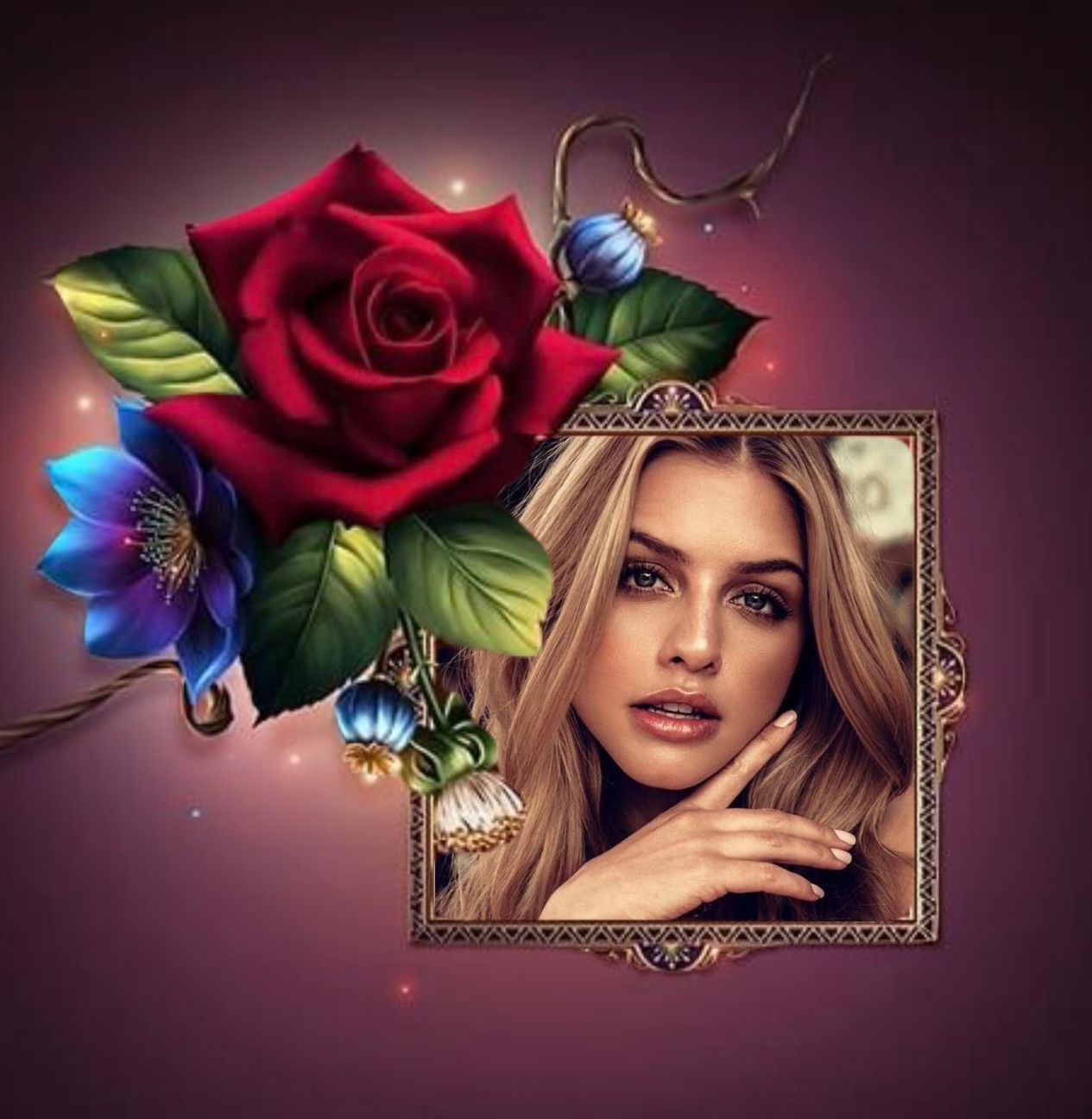 Nette's Digital Flowers Frames🌹 Digital Flowers 2022 Flowers Picture Frame Nette Flowers