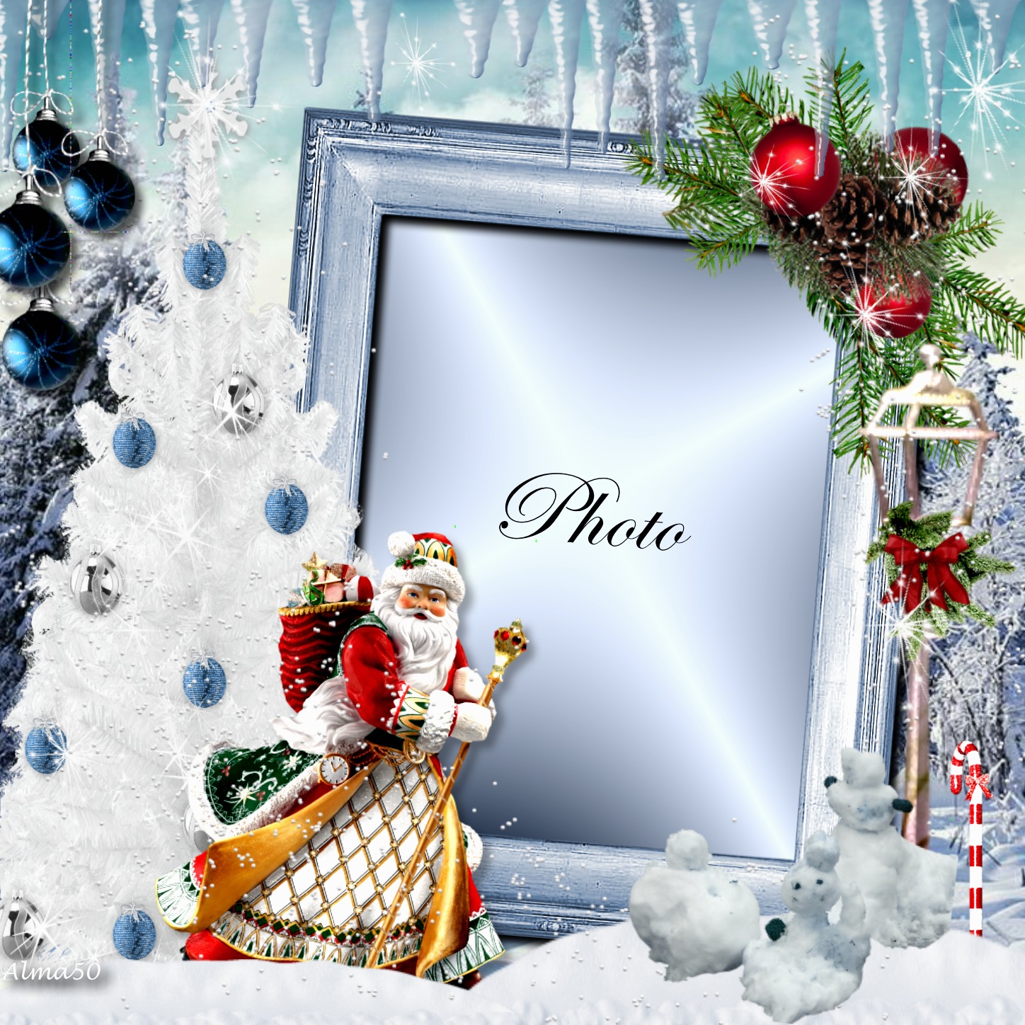 alma50's Christma Frames 2010 December White christmas Alma50