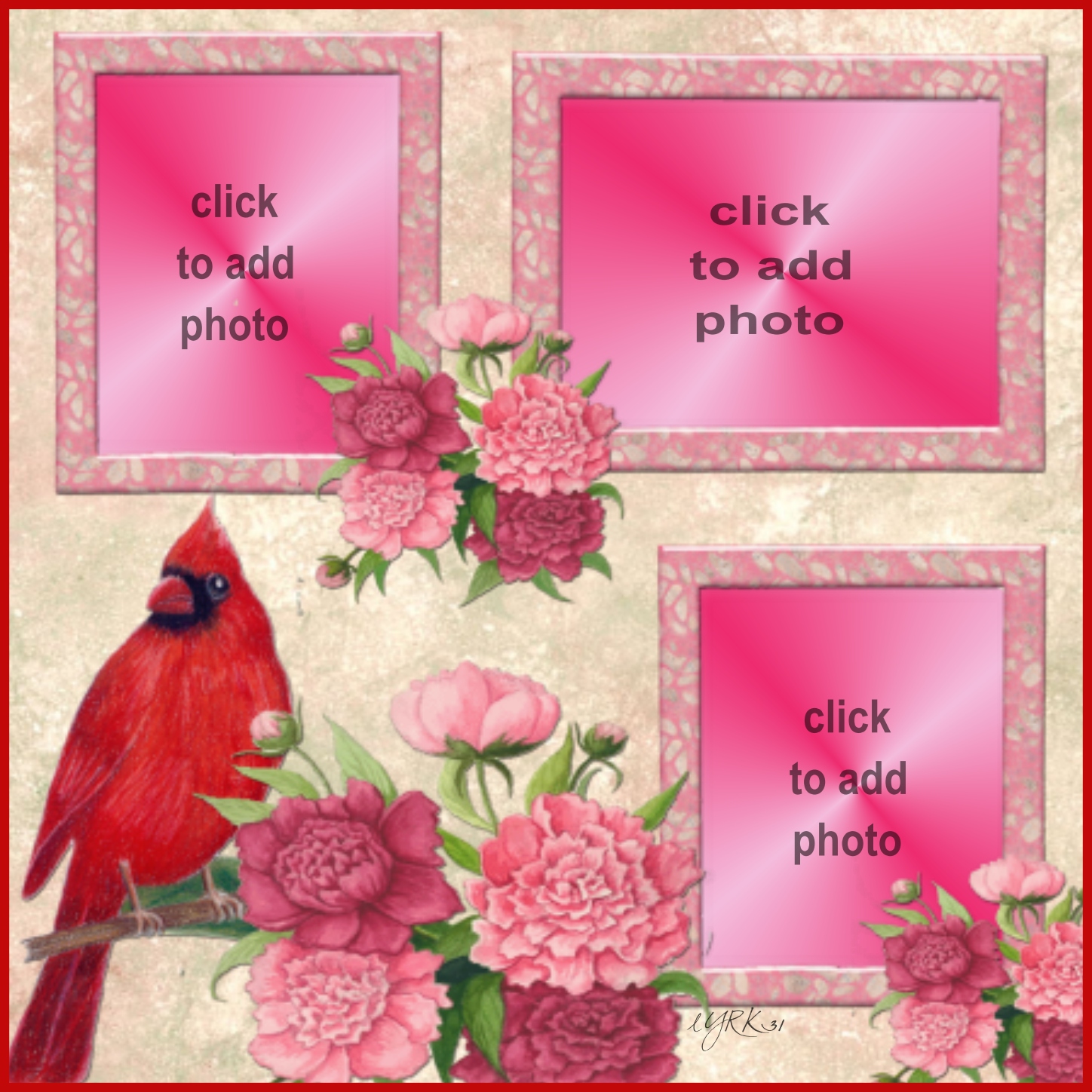 Lyrk31's Picture Frames 2010 August Frame 26 Red cardinal picture