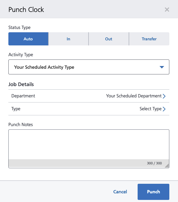 Paycor Punching In and Out